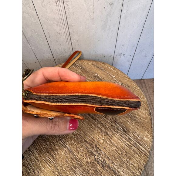 Genuine Leather Brown Cow Wristlet Wallet Leather Coin Purse NEW FAST SHIP - Picture 5 of 6